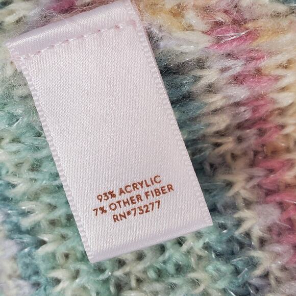 Lauren Conrad Rainbow Cable Knit Crochet Sweater Oversized Tunic Size M NWT - Picture 9 of 13